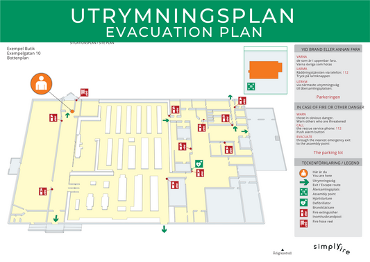Utrymningsplan 2D / 3D, A3, kopia / vridning