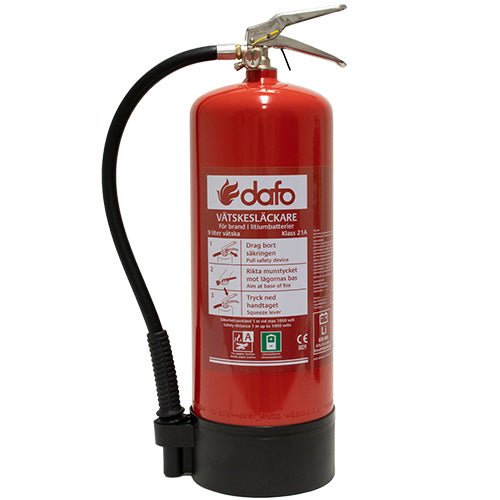 Brandsläckare Vätska med tillsats - Litiumjonbatteri Dafo