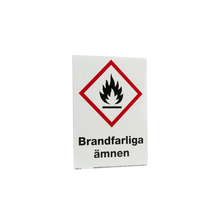 Skylt Brandfarliga ämnen