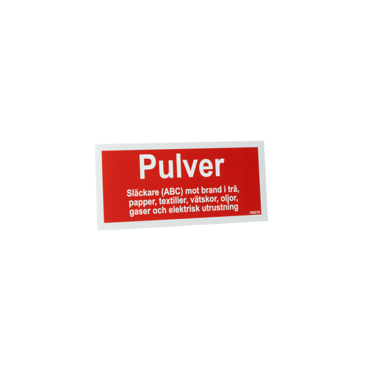 Typskylt Pulversläckare