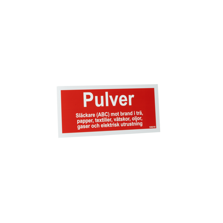 Typskylt Pulversläckare
