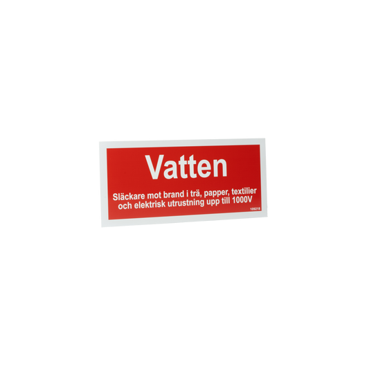 Typskylt Vattensläckare